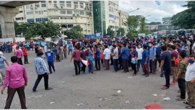 মন্দির মণ্ডপে হামলার প্রতিবাদে শাহবাগে বিক্ষোভ