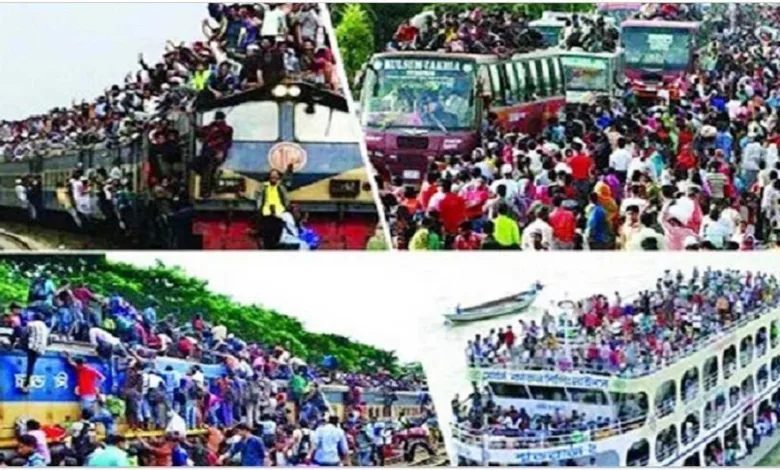 ঈদযাত্রায় সড়কের দুর্ভোগ ও যানজটের কথা চিন্তা করে আগেভাগে ঢাকা ছাড়ছেন মানুষ