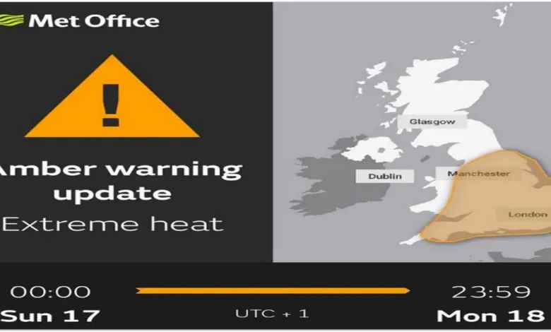 আবহাওয়া অফিসের সতর্কতায় ইংল্যান্ডের প্রথমবারের মতো লাল মাত্রা উঠবে